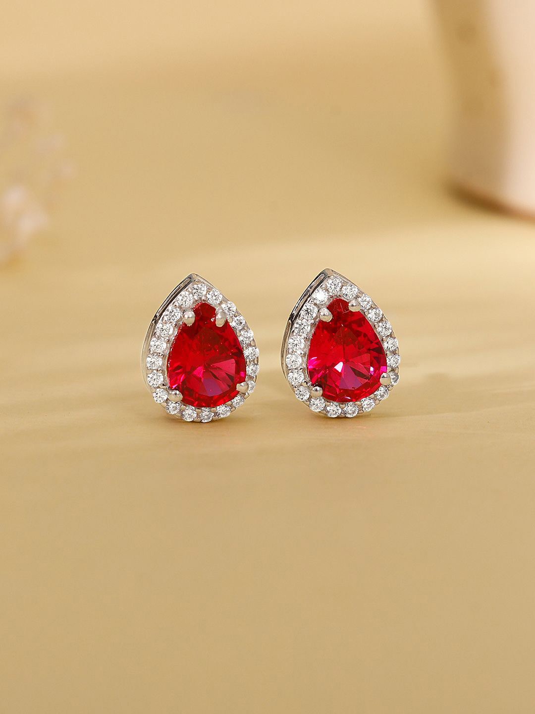 

GIVA 925 Sterling Silver Rhodium-Plated Zircon Studded Darling Teardrop Studs Earrings