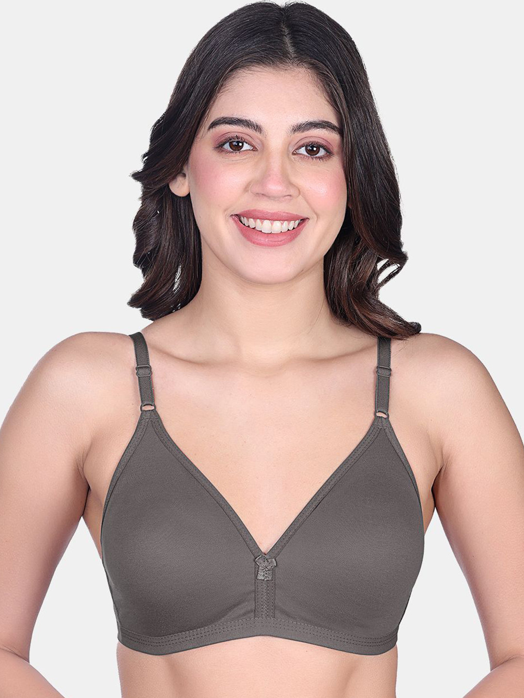 

SKDREAMS Medium Coverage Cotton T-shirt Bra, Grey