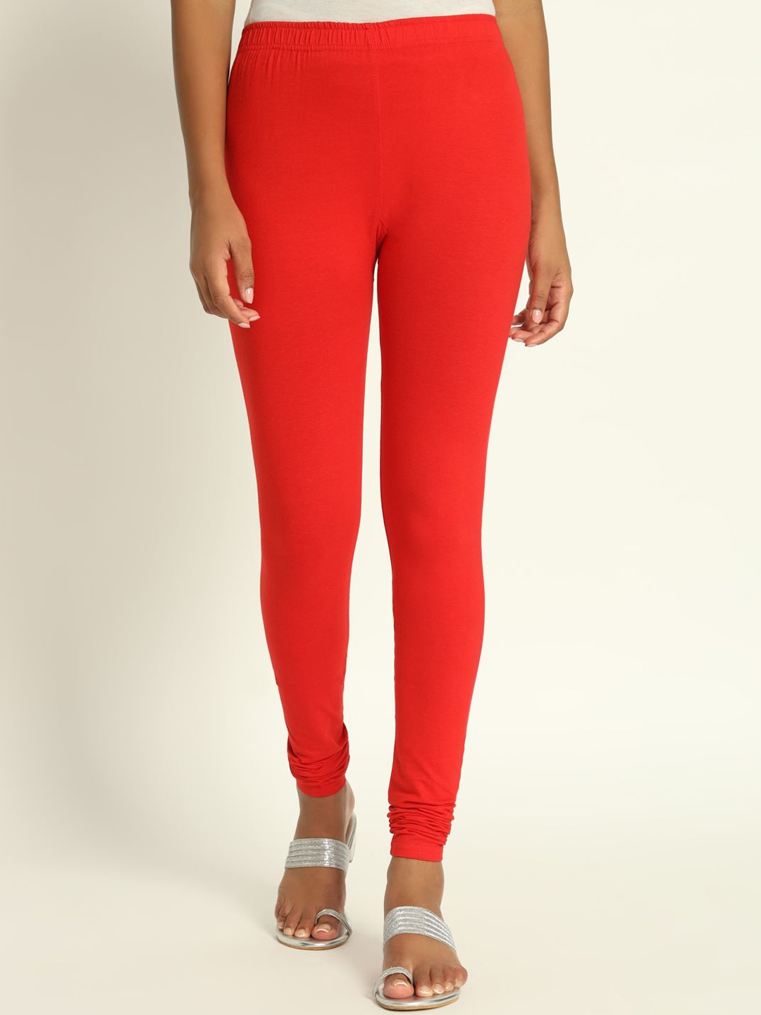 

Thread Plus Women Churidar Super Stretchable Cotton Leggings, Red