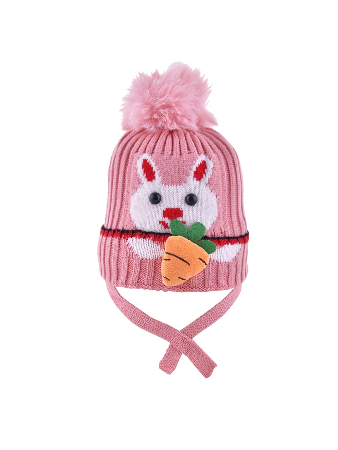 

SHOP FRENZY Kids Printed Woollen Beanie, Pink