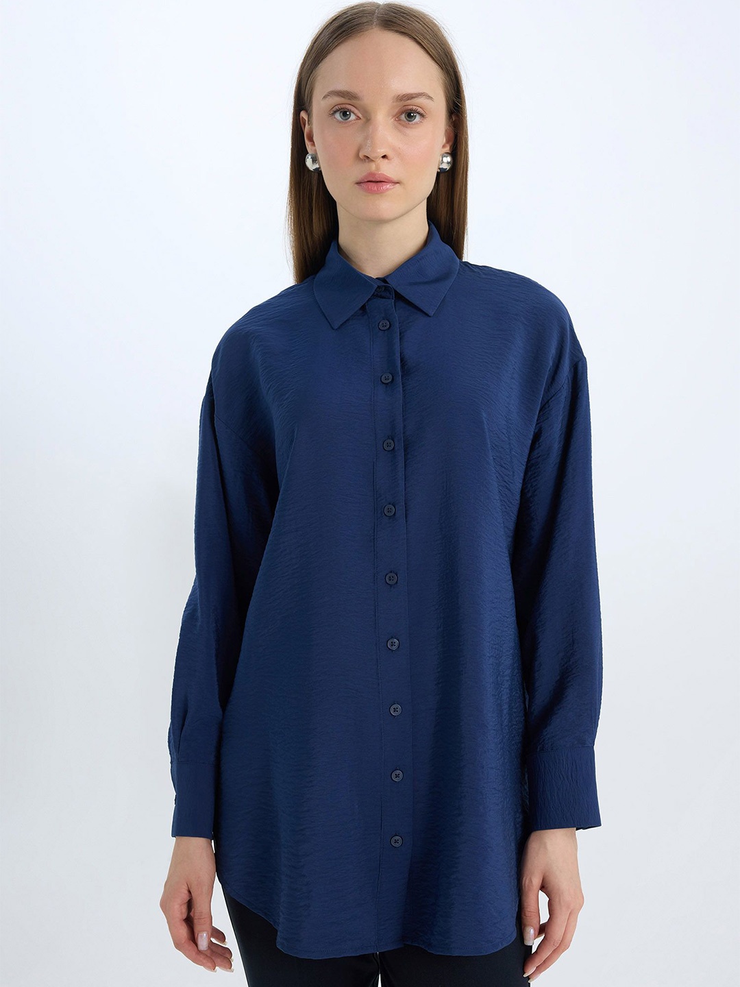 

DeFacto Women Long Sleeves Shirts, Blue