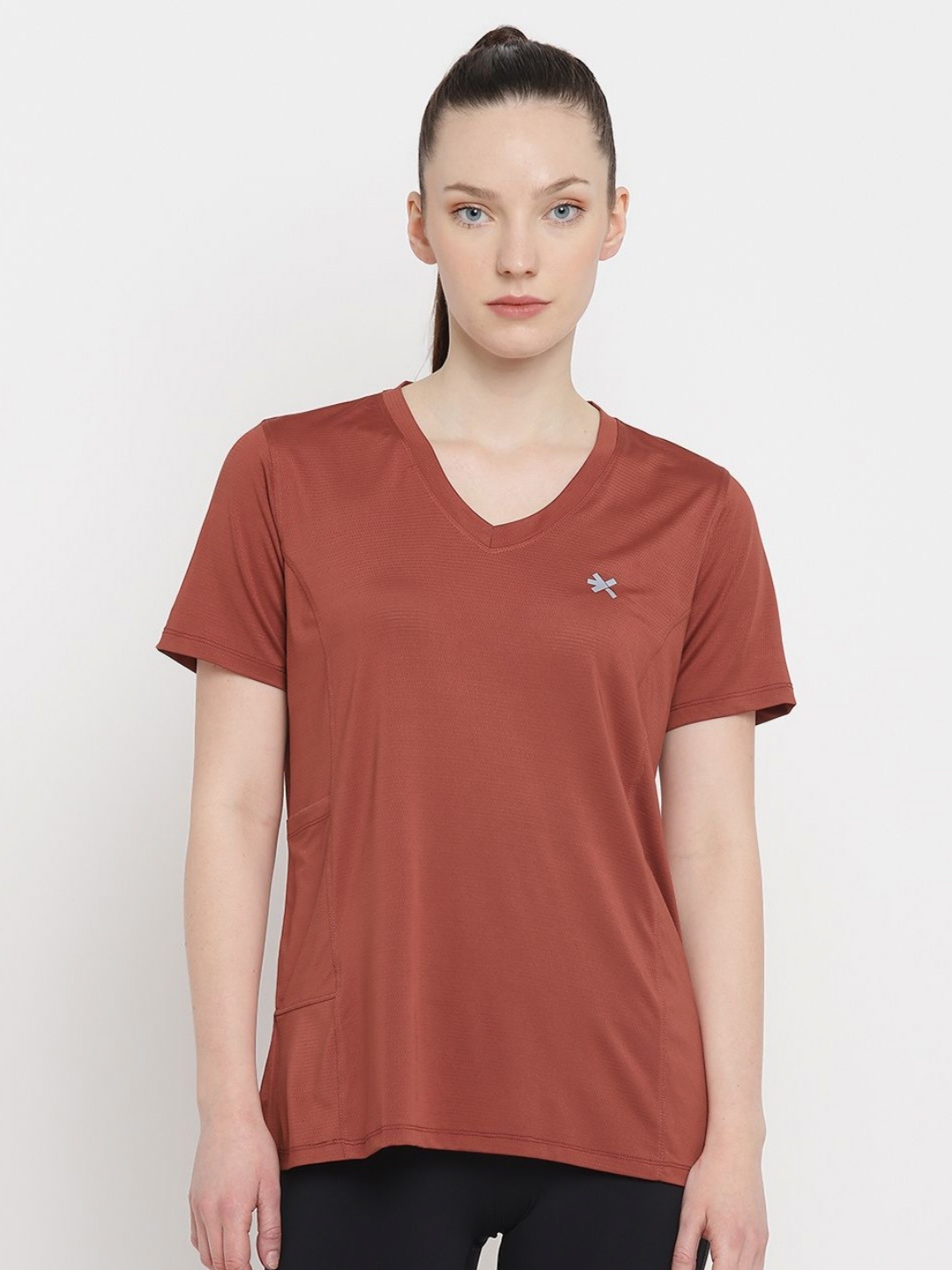 

HRX by Hrithik Roshan Women Solid T-shirt, Rust