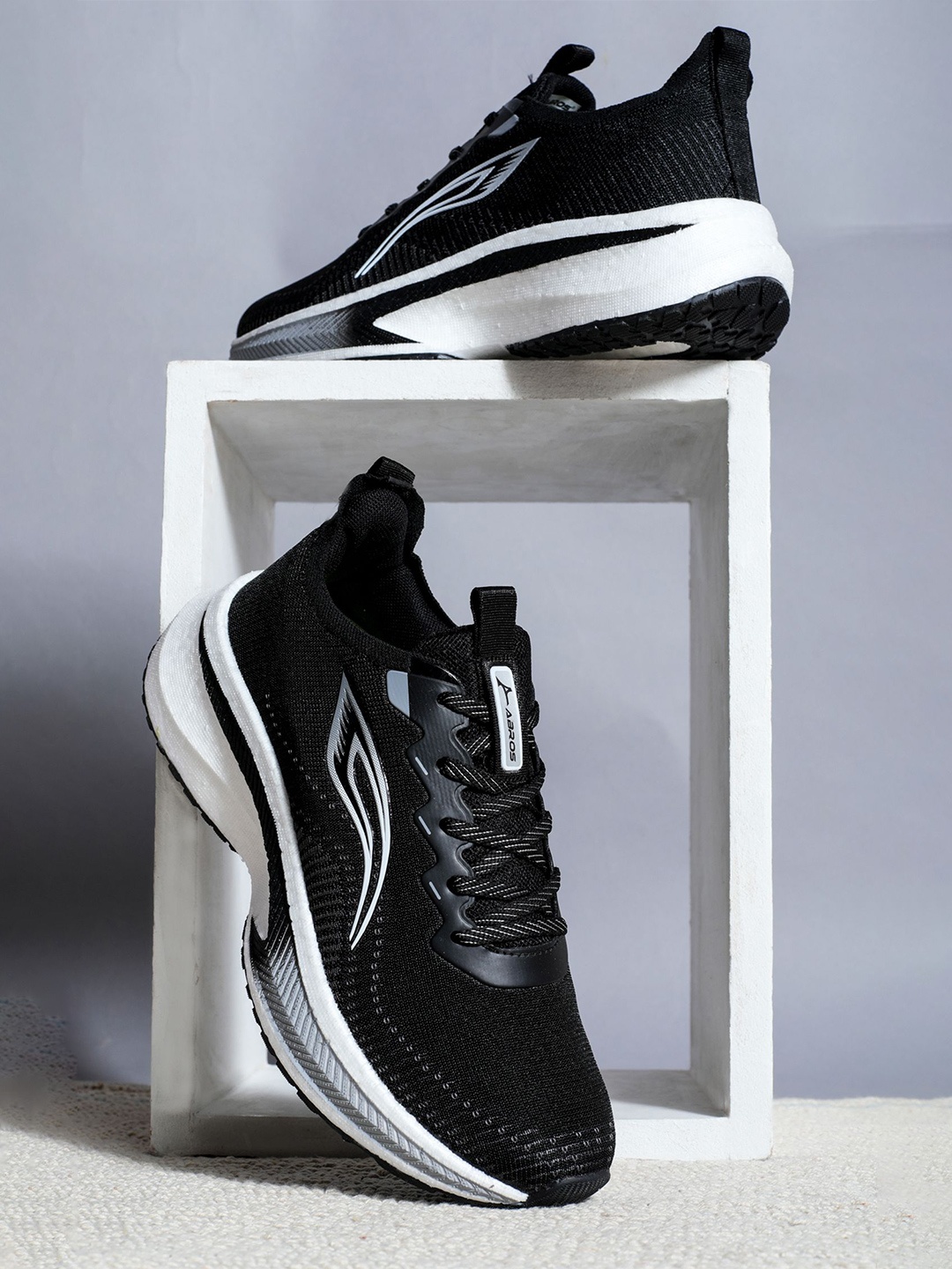 

ABROS Plex-on Men Mesh Running Shoes, Black
