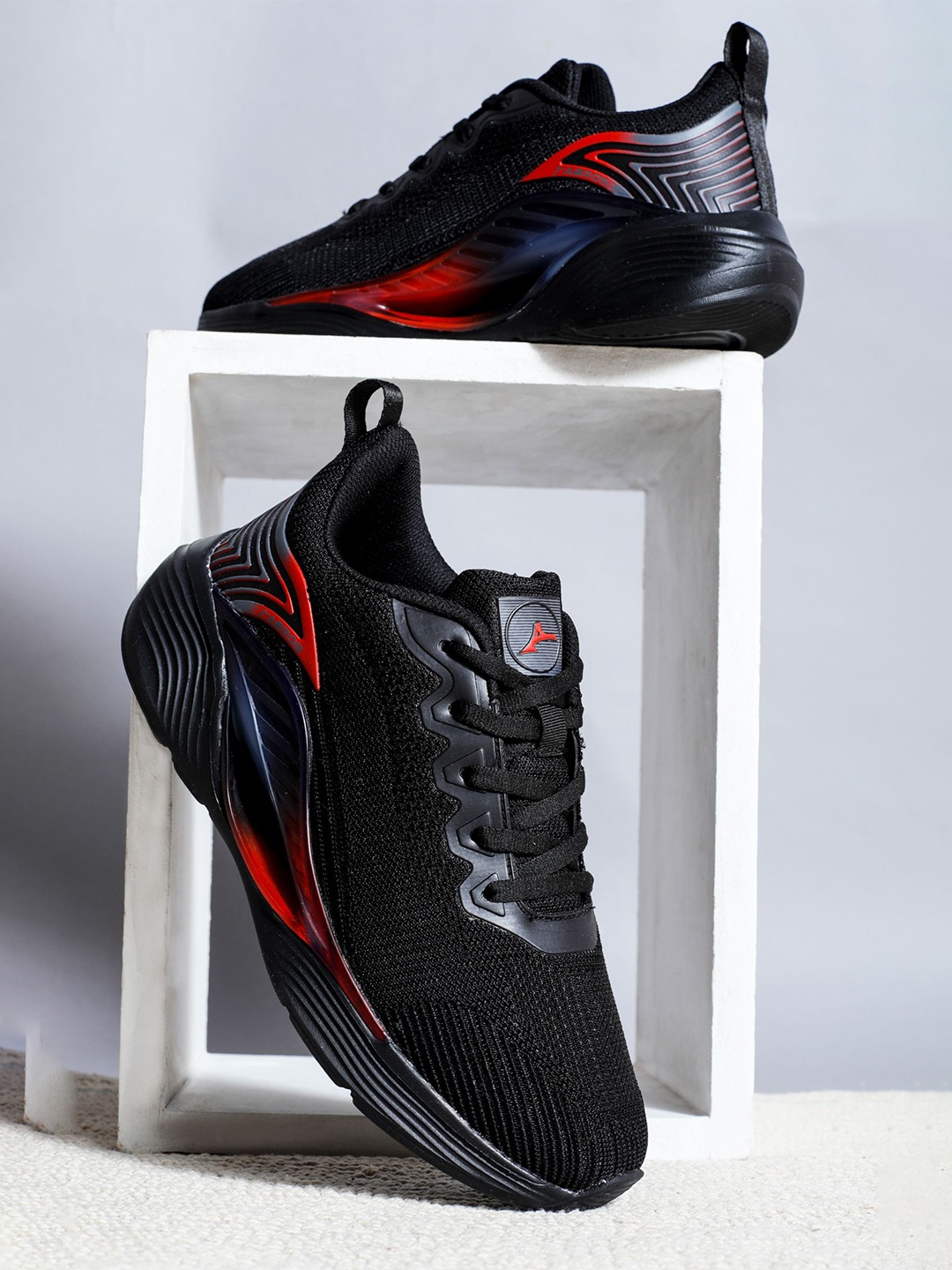 

ABROS Men Mesh Running Shoes, Black
