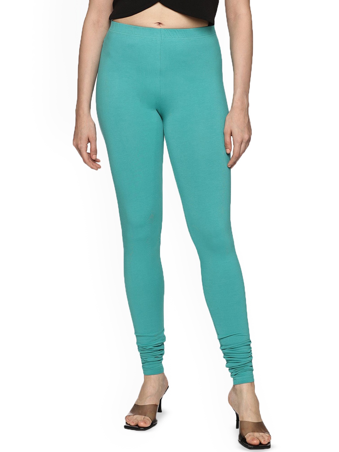 

Coppersmith Women Churidar Length Breathable Leggings, Green