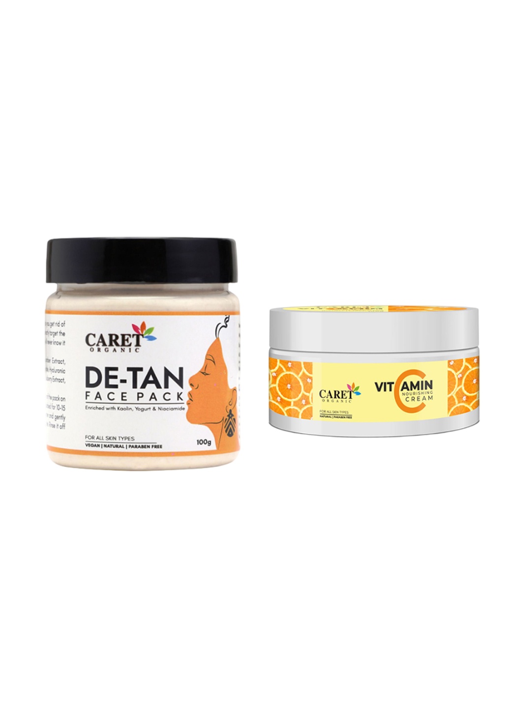 

CARET ORGANIC Set Of 2 Nourishing Cream & Face Pack - 100 g Each, White