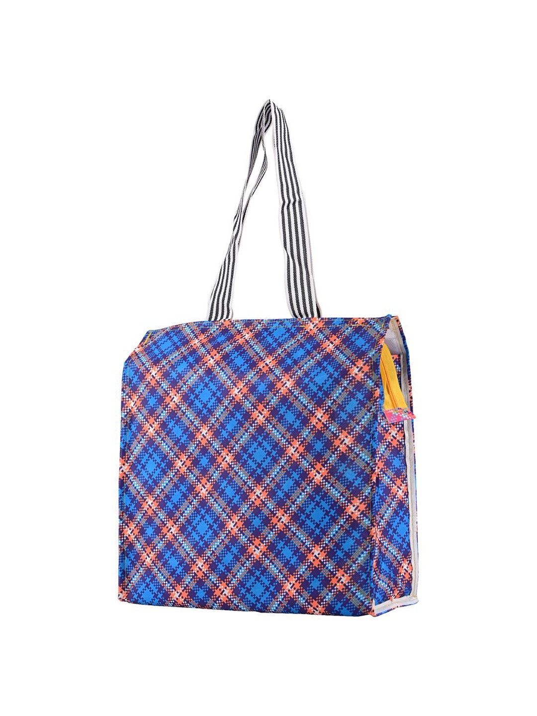 

Kuber Industries Checked Lunch bags Travel Accessory, Blue