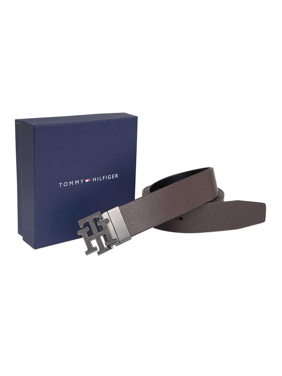 

Tommy Hilfiger Men Leather Reversible Formal Belt, Brown