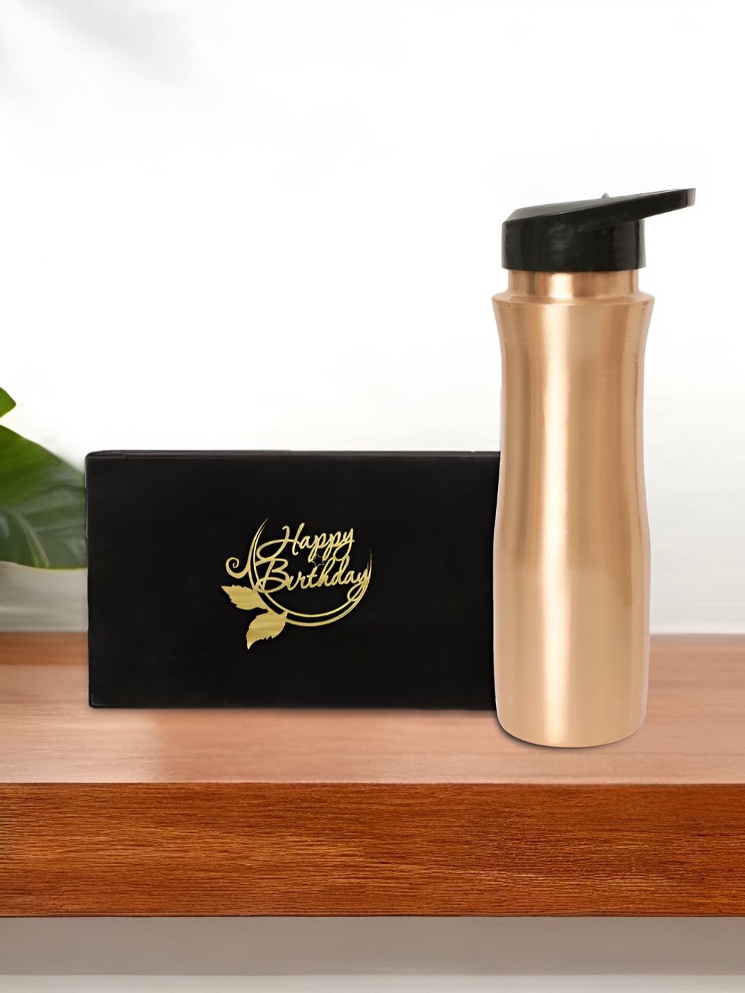 

INTERNATIONAL GIFT Set Of 2 950 Ml Water Bottle With Velvet Box Gift Box, Copper