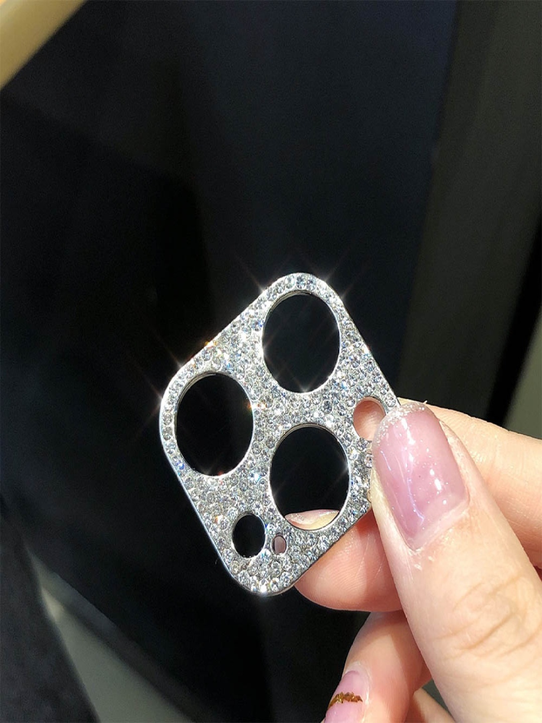 

Luxury Kase Glitter iPhone 11 Pro Camera Lens Diamond Protector Cover, Silver