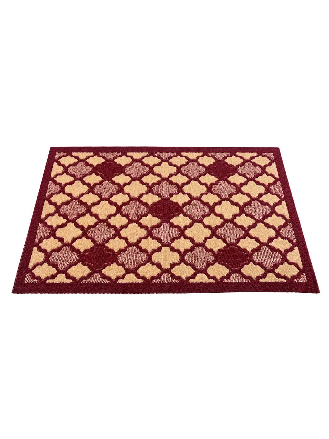 

Kuber Industries Maroon & Beige Hexagon Printed Rectangular Anti-Skid Doormats