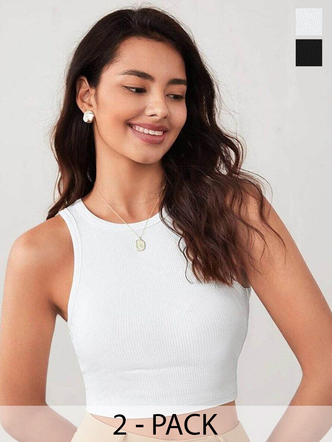 

SRISARAS Tank Crop Top, White