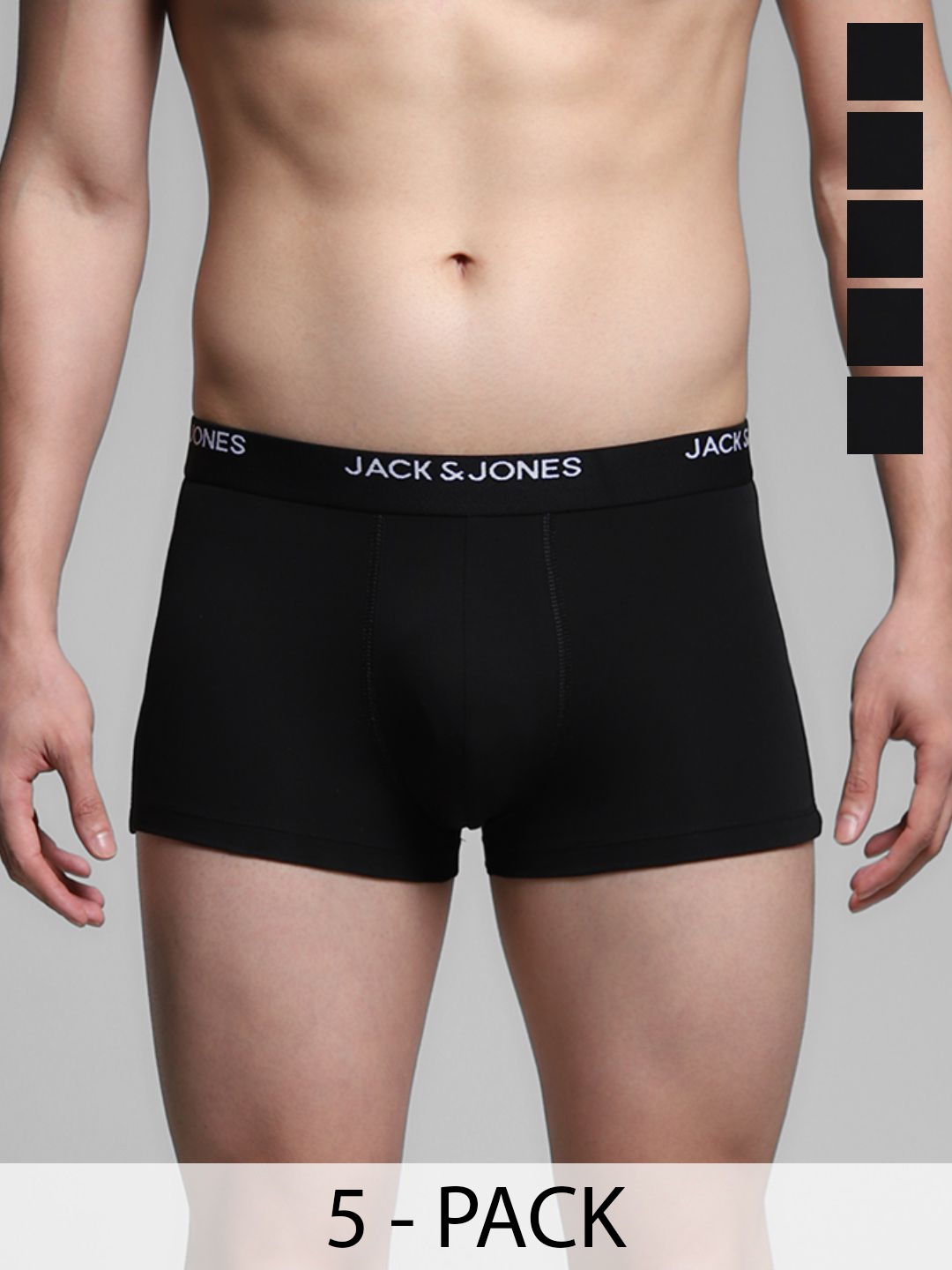 

Jack & Jones Men Pack Of 5 Short Trunks 9013847001, Black