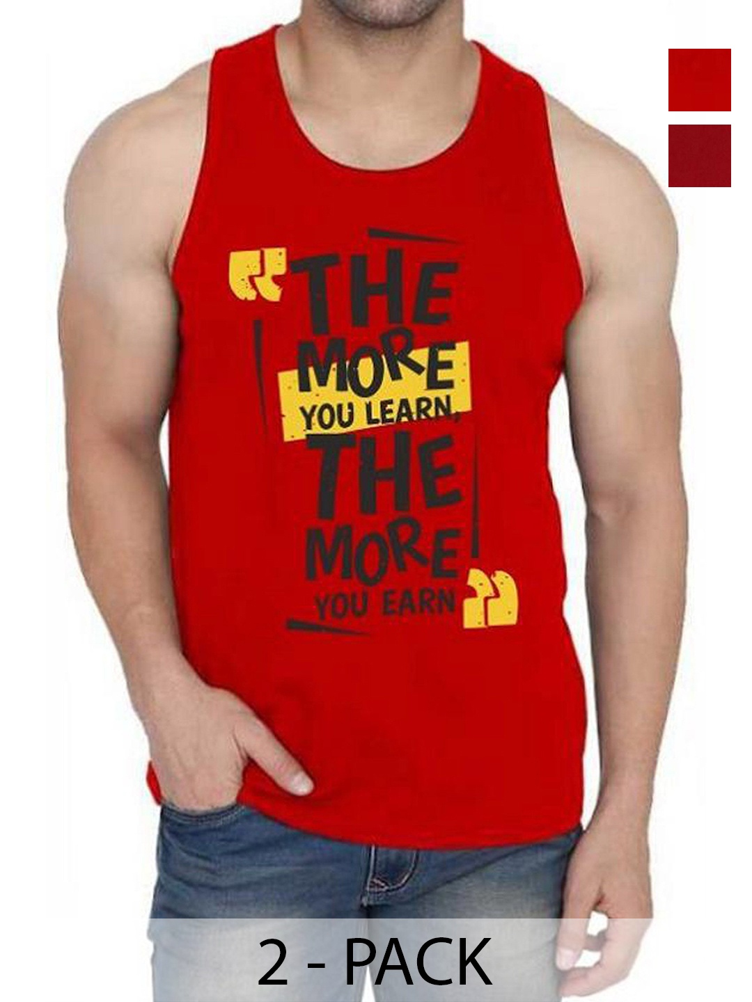 

WOOSTRO Men Typography Printed Round Neck Cotton Slim Fit T-shirt, Maroon