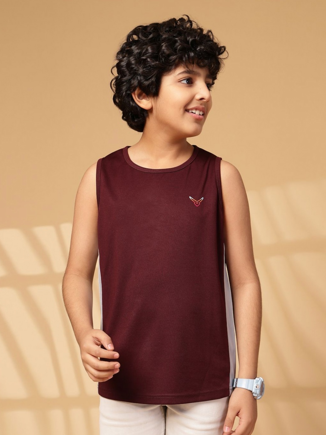 

Invincible Boys Colourblocked Round Neck Relaxed Fit T-shirt, Maroon