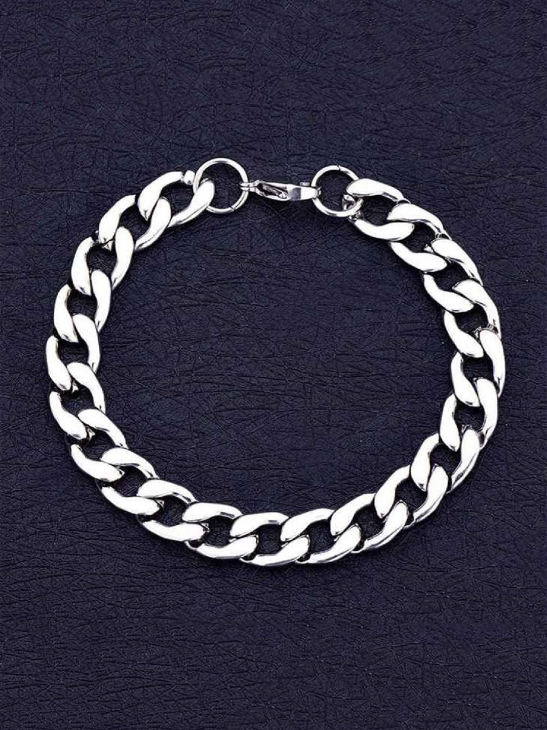 

Minprice Men Stainless Steel Link Bracelet, Silver