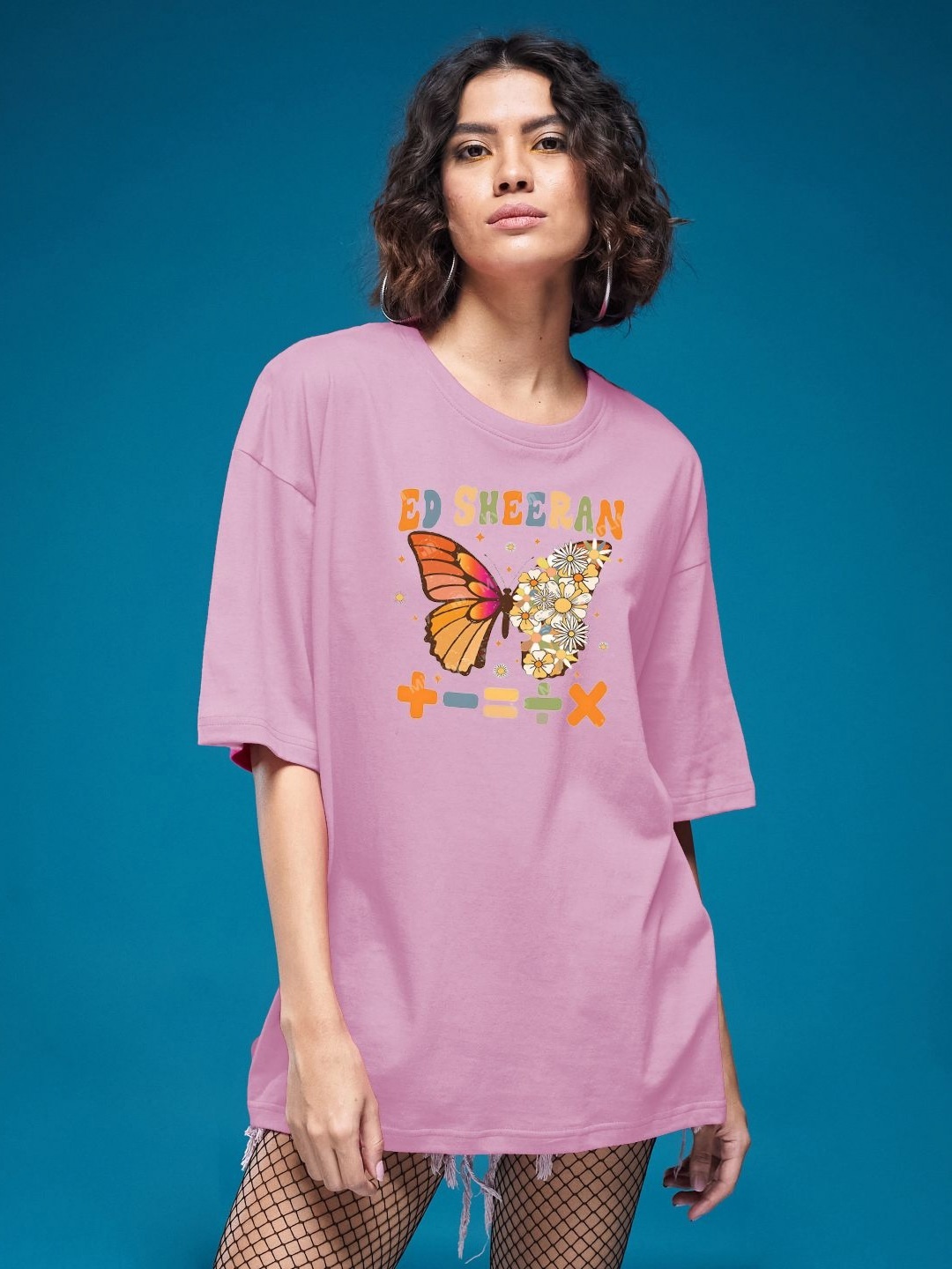 

SMARTEES Women Ed Sheeran Mathematics Tour Fan Tshirt, Pink