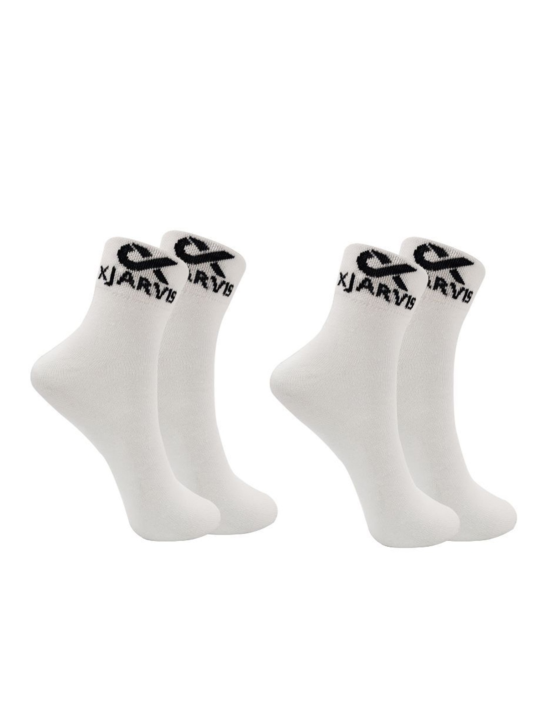 

Xjarvis Unisex Pack Of 2 Ankle-Length Socks, White