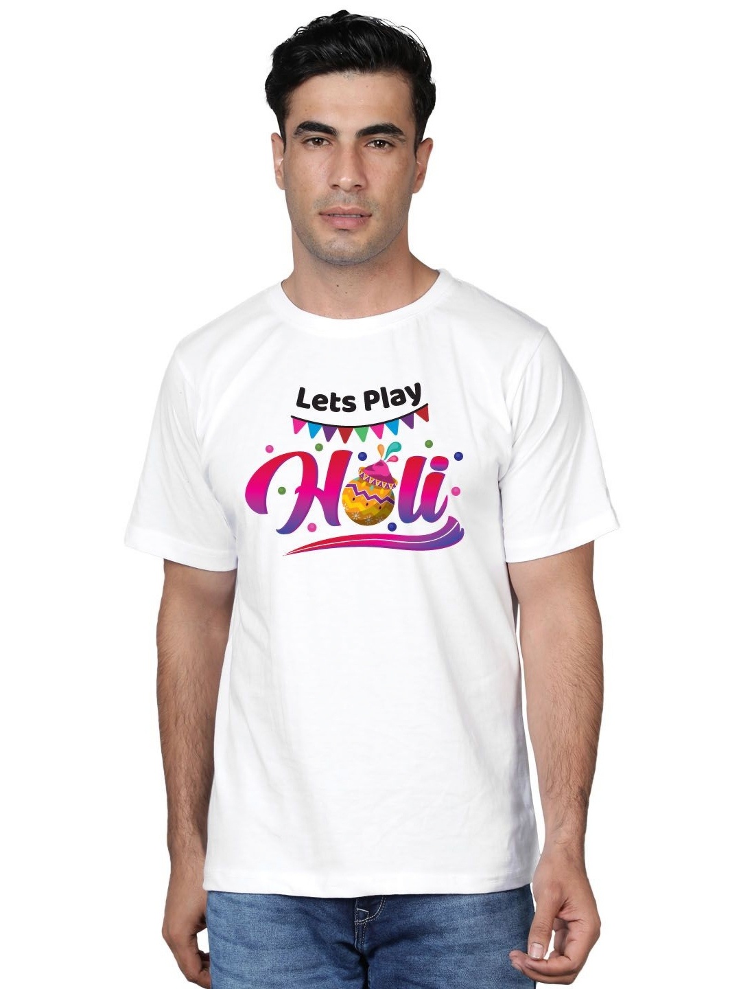 

FFLIRTYGO Men Graphic Printed Round Neck Cotton T-shirt, White