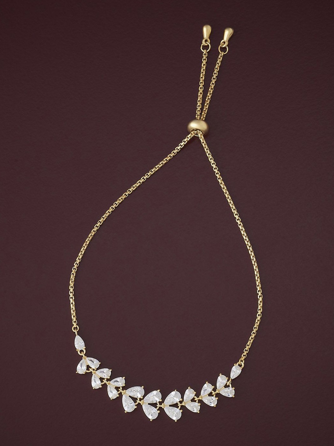 

Kushal's Fashion Jewellery 92.5 Sterling Silver Gold-Plated CZ Wraparound Bracelet
