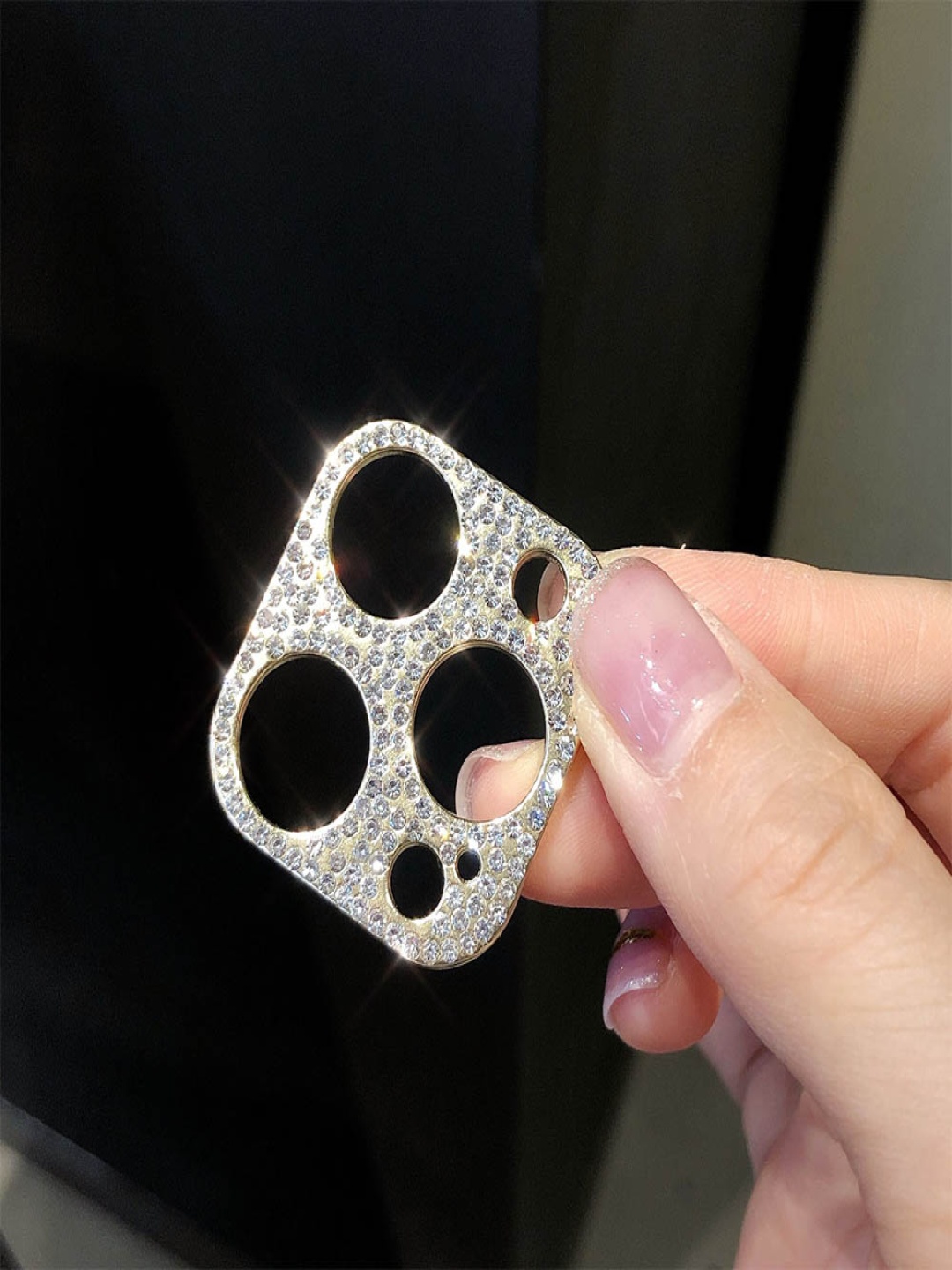 

Luxury Kase Glitter iPhone 14 Pro Camera Lens Diamond Protector Cover, Gold