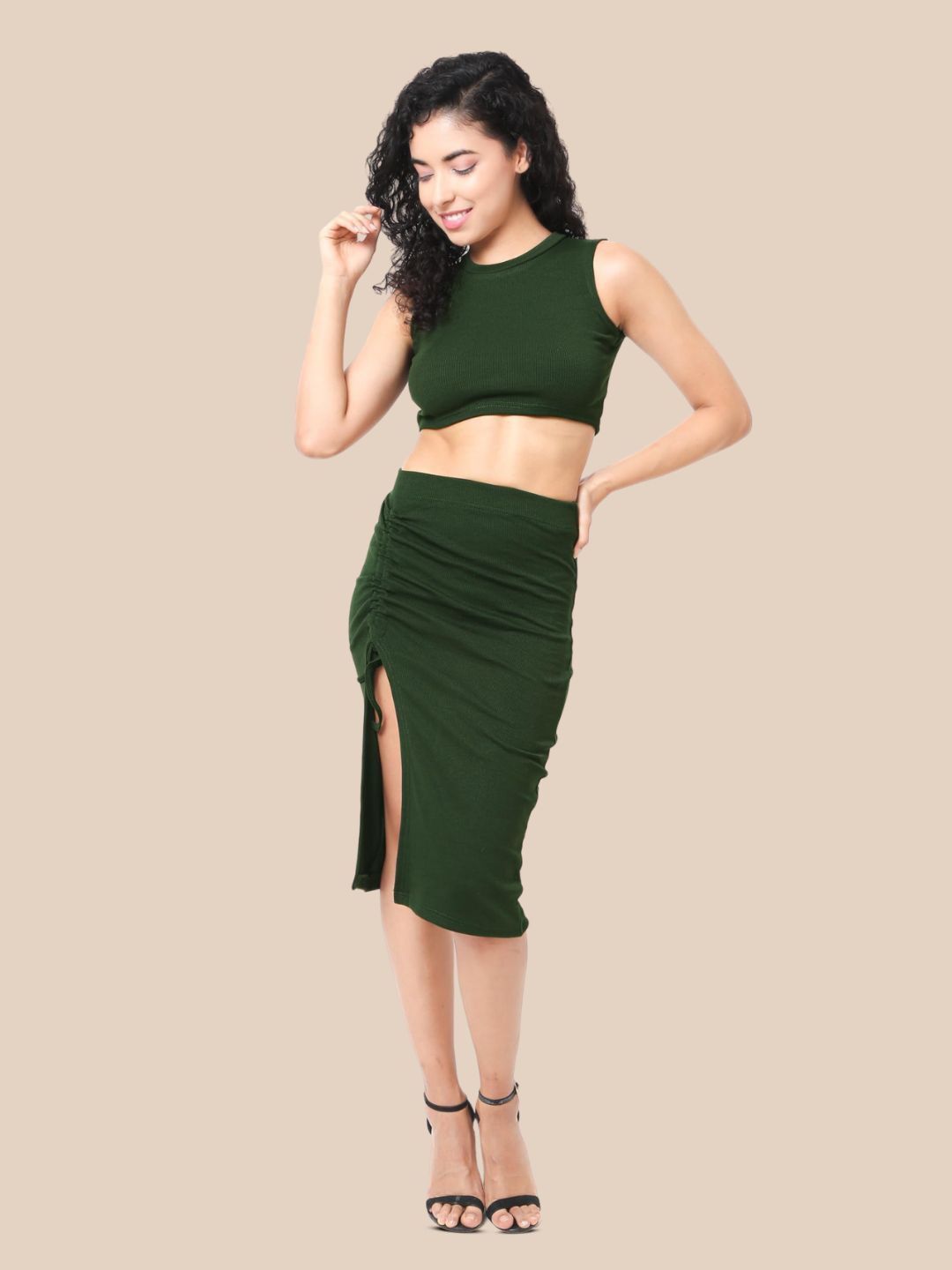 

Sizi Women Olive Green Co-Ord Set