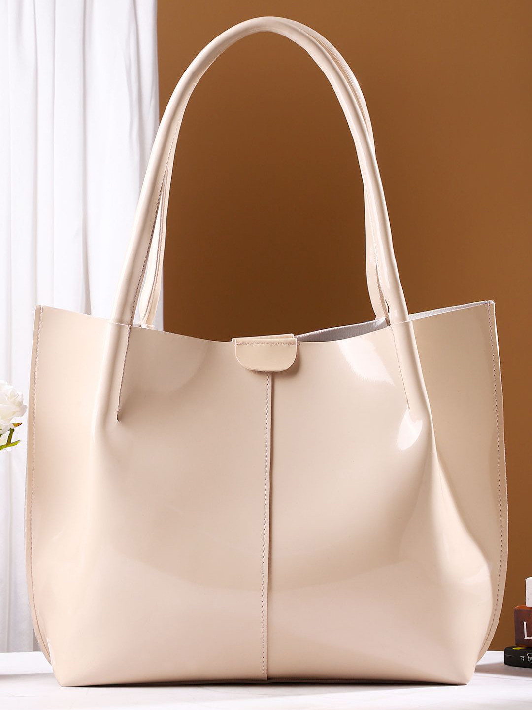 

CarryLux Women Solid Shopper Tote Bag, Beige