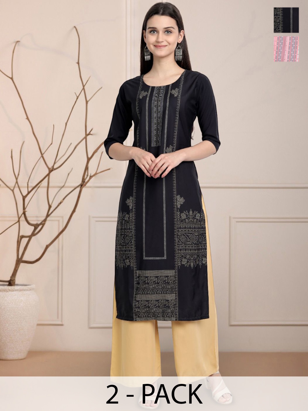 

Moda Rapido Women Ethnic Motifs Printed Floral Crepe Kurta, Multi