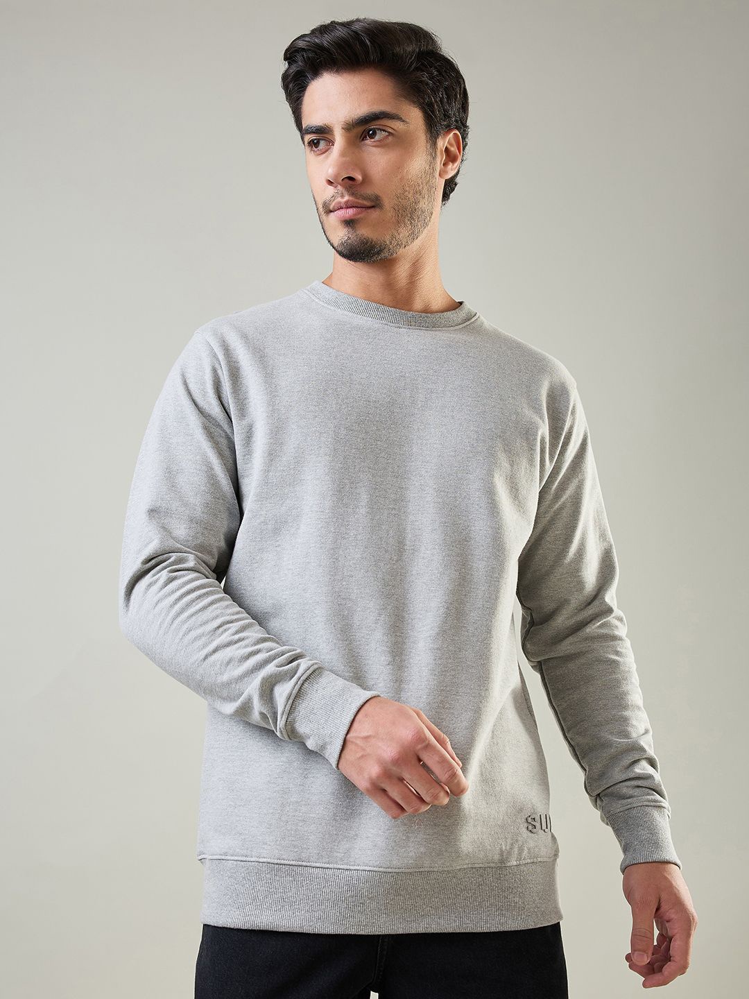 

Supa Core Unisex Cotton Round Neck Sweatshirt, Grey