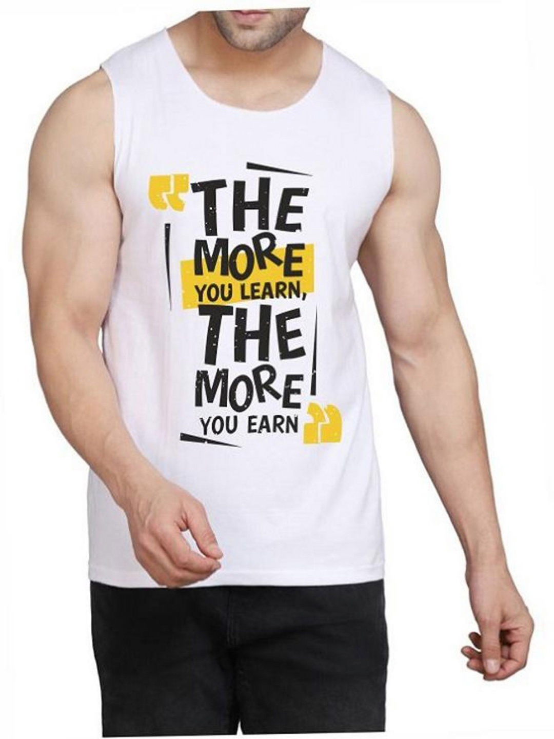 

WOOSTRO Men Pack Of 2 Typography Printed Round Neck Cotton Slim Fit T-shirts, White