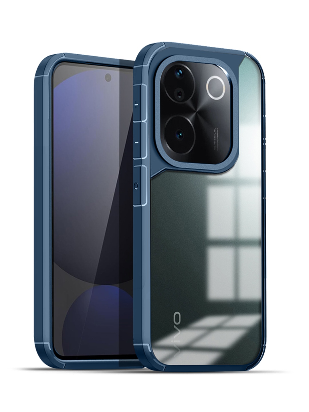 

Karwan Solid Vivo V30E 5G Shockproof Bumper Back Case, Blue