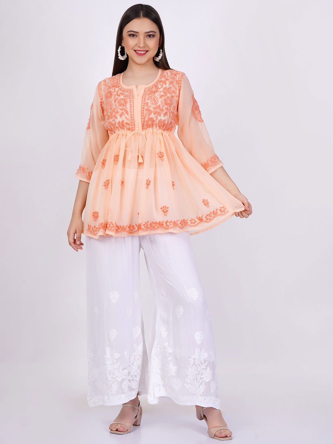 

SUFIZA LIFESTYLE Embroidered Tunic, Orange