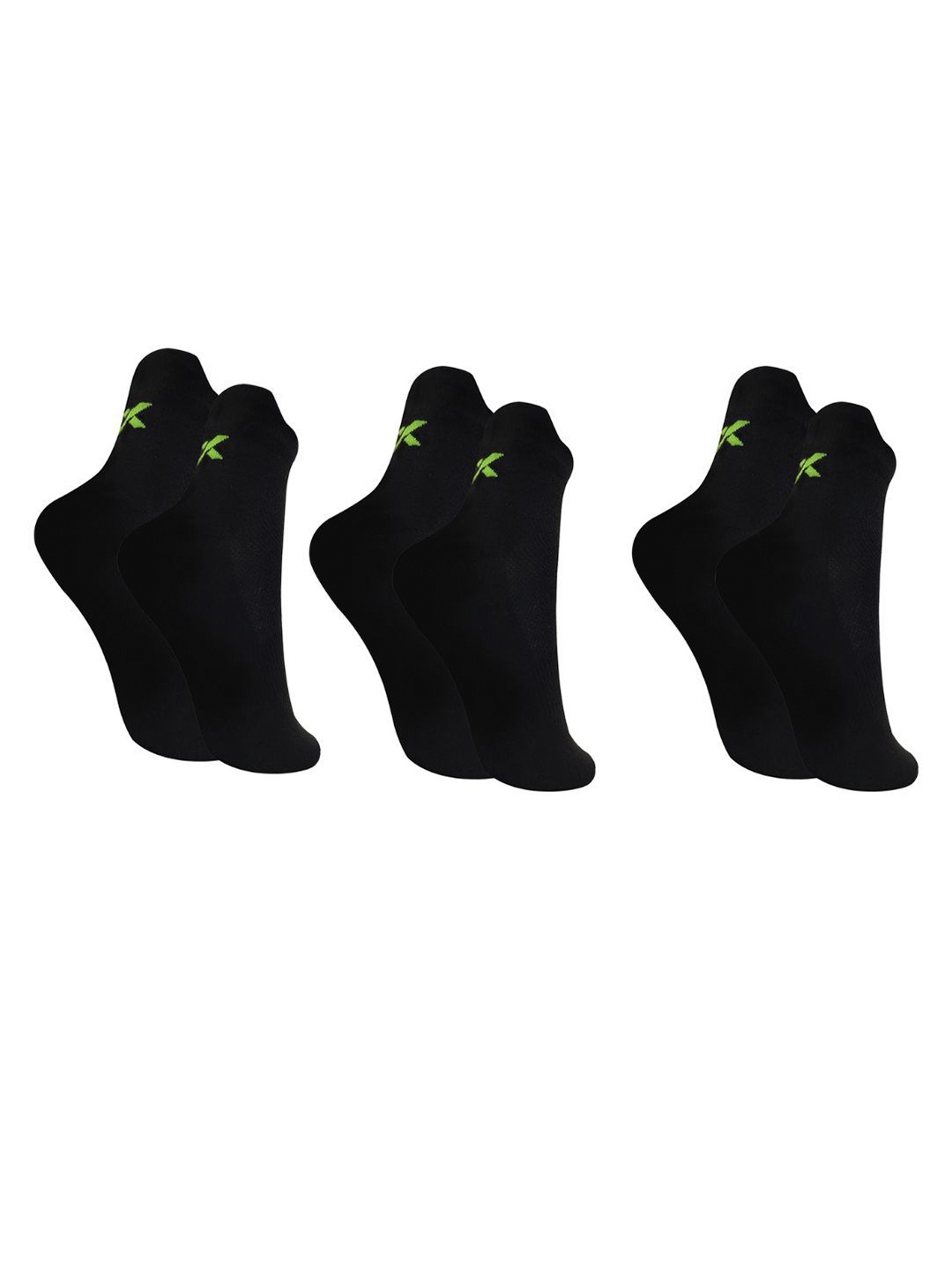 

Xjarvis Unisex Pack Of 3 Cotton Ankle-Length Socks, Black