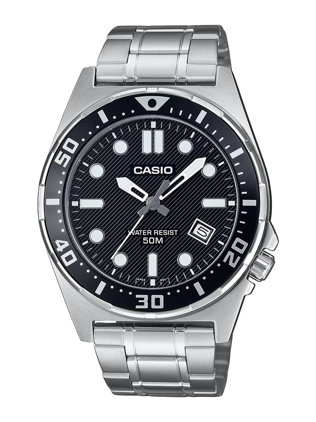 

CASIO Men Dial & Stainless Steel Cuff Straps Analogue Watch A2376, Silver