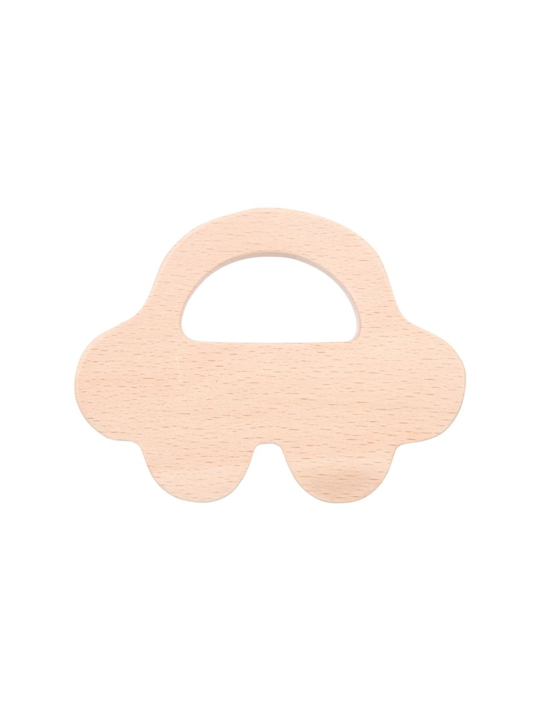 

Nesta Toys Wooden Car Beech Wood Teether for Babies, Beige