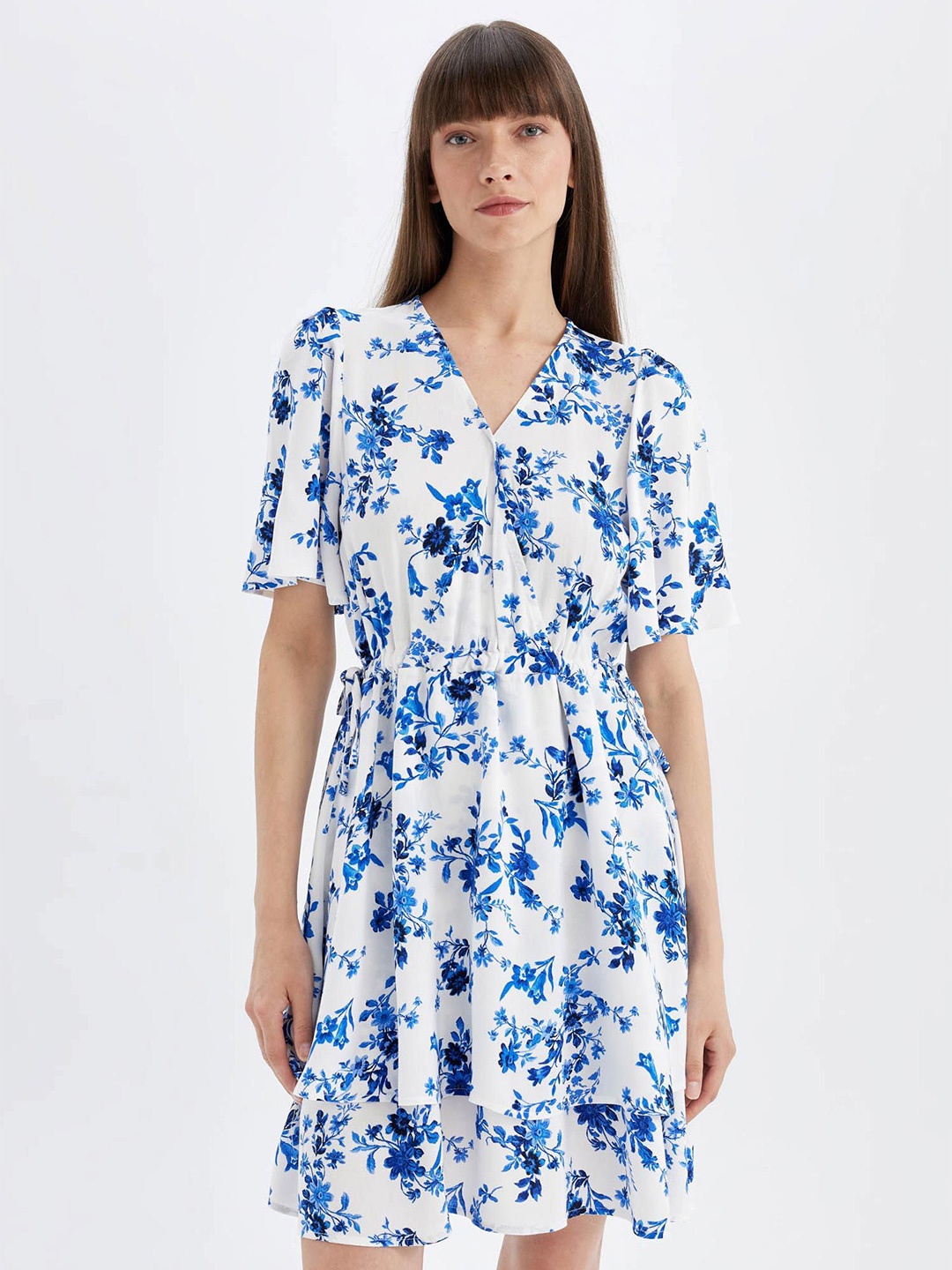 

DeFacto Floral Print Fit & Flare Dress, Na