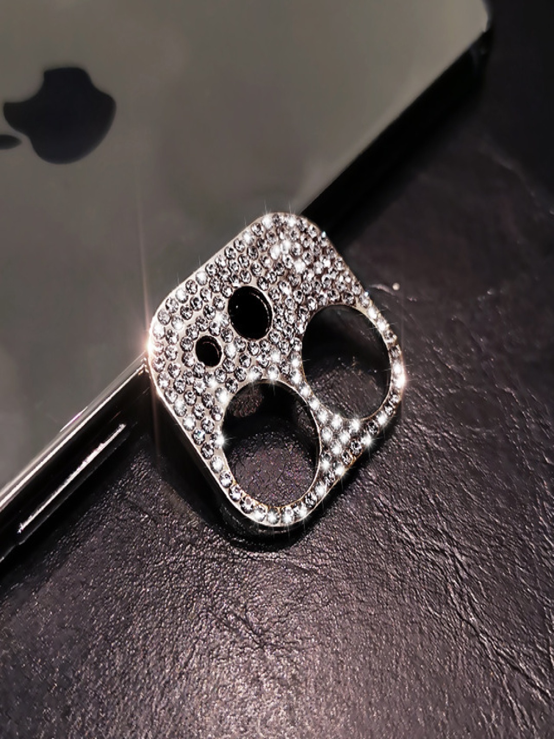 

Luxury Kase Glitter iPhone 11 Camera Lens Diamond Protector Cover, Black