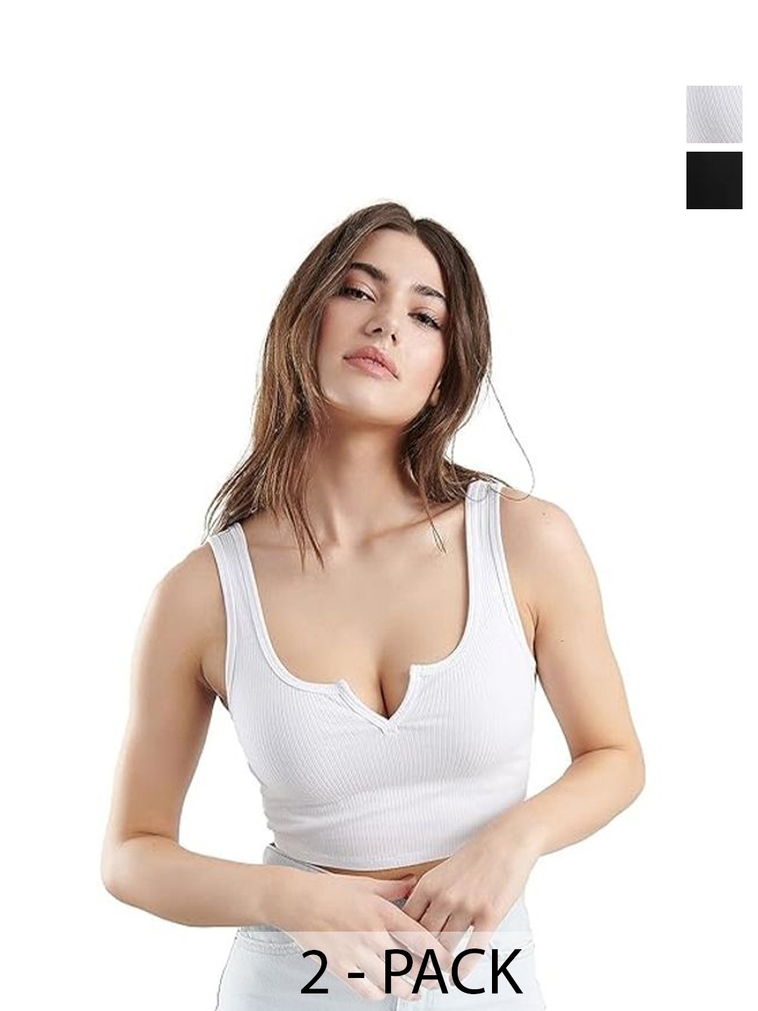 

SRISARAS Tank Crop Top, White