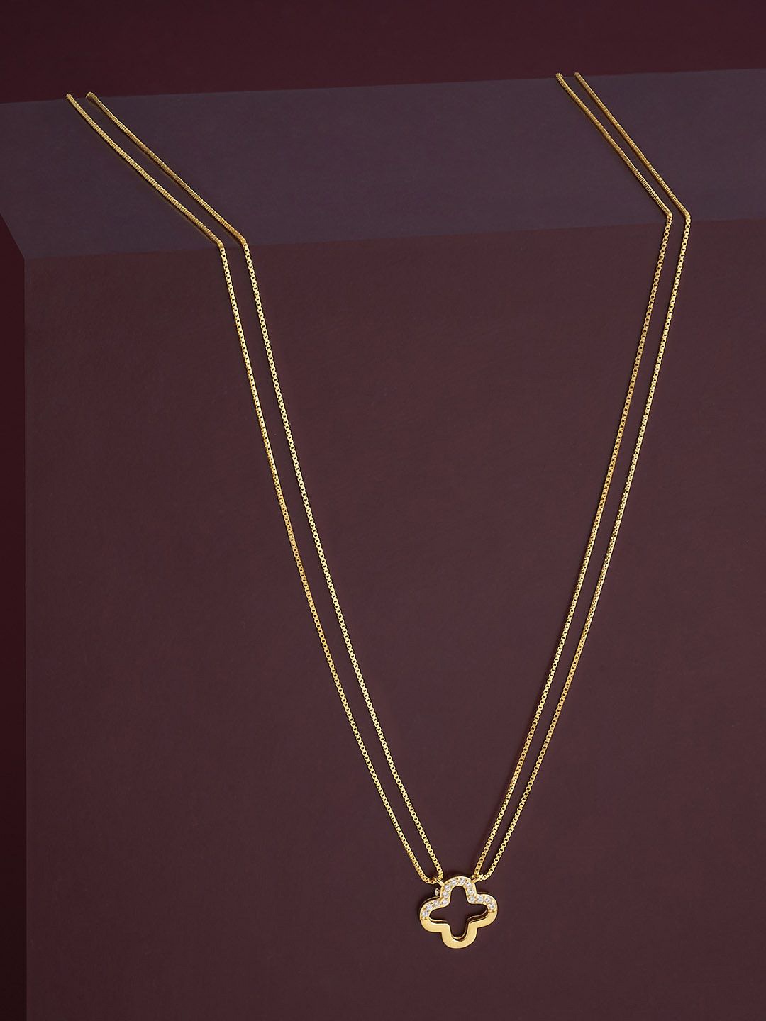 

Kushal's Fashion Jewellery 92.5 Silver White Gold-Plated Zircon-Studded Chain