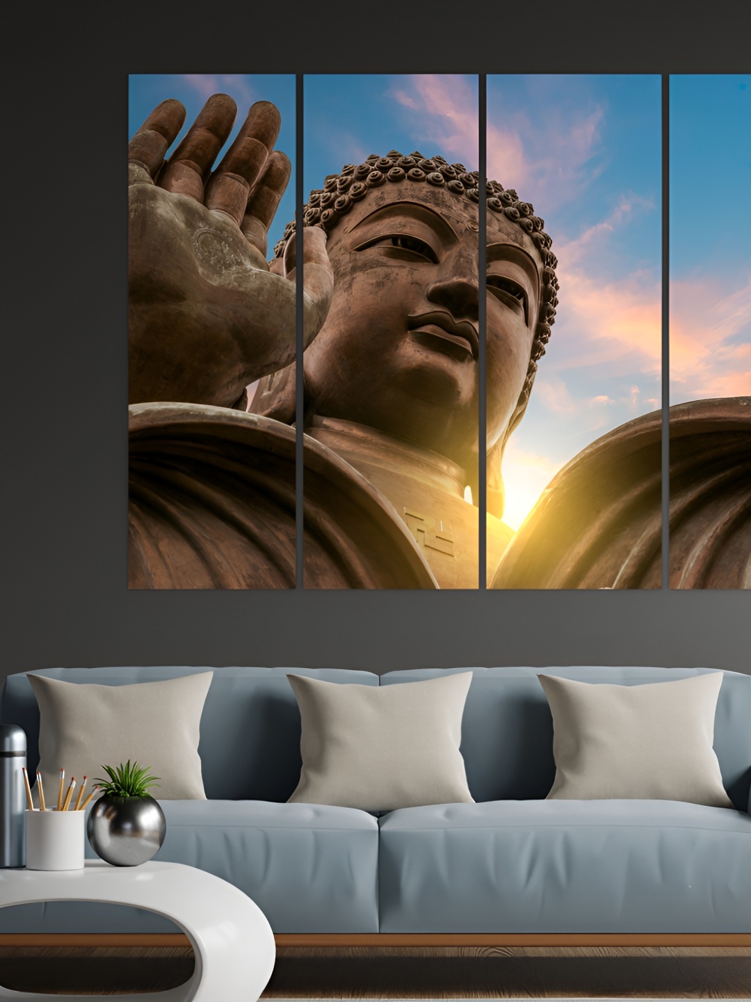 

Inephos Brown & Blue 4 Piece Canvas Religious Wall Art