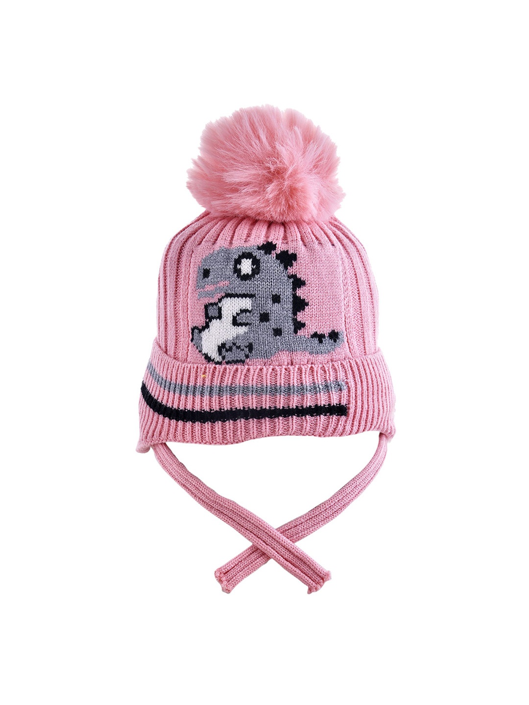 

SHOP FRENZY Kids Printed Woollen Beanie, Pink