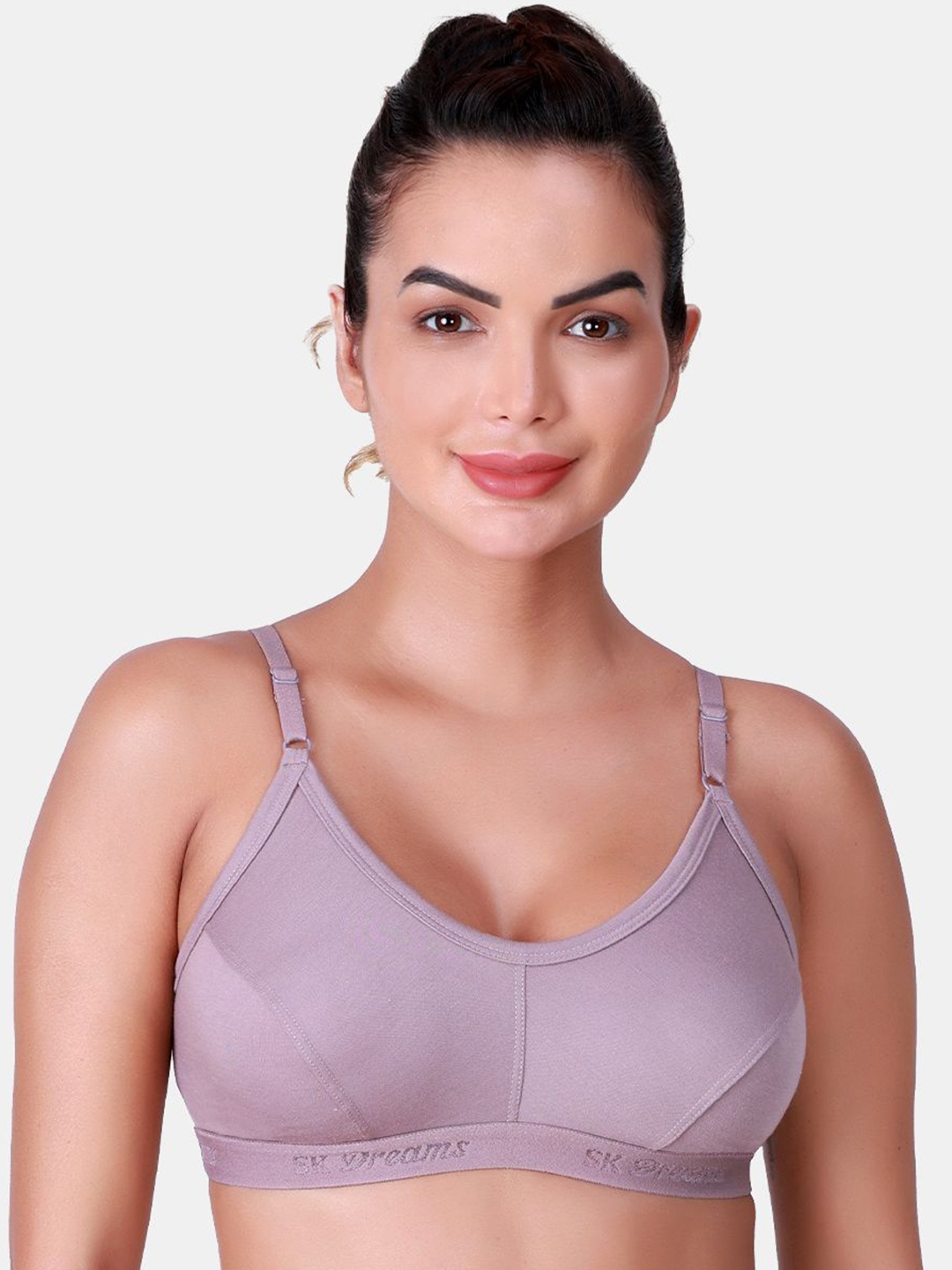 

SKDREAMS Full Coverage Cotton Workout Bra, Grey