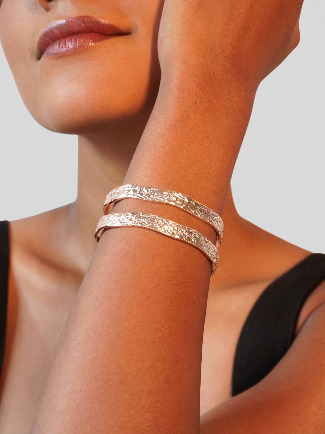 

House of Pehr Silver Plated Hammered Cora Kada Bracelet