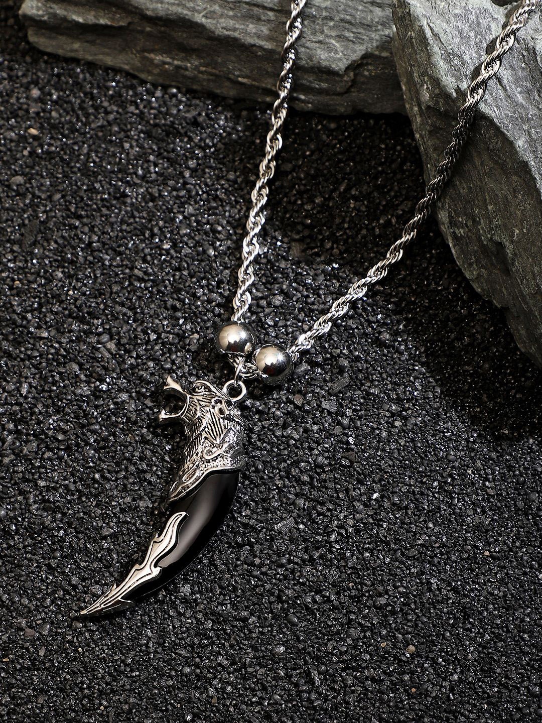 

French Accent Viking Silver-Plated Contemporary Pendants With Chains