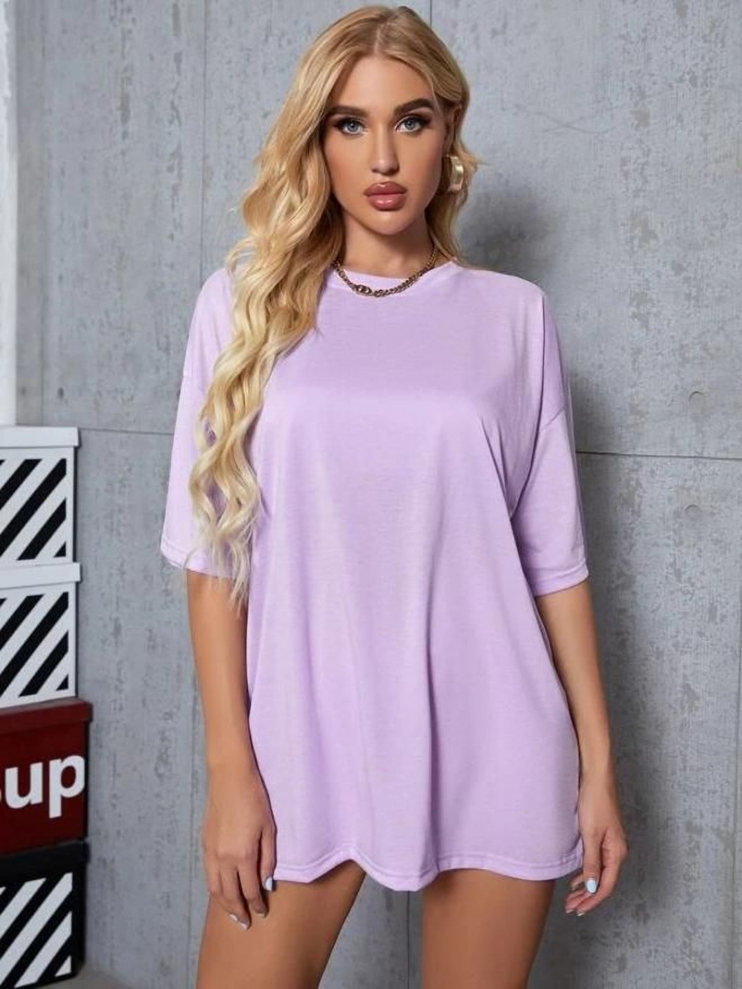 

KASHIAN Women Pockets T-shirt, Lavender