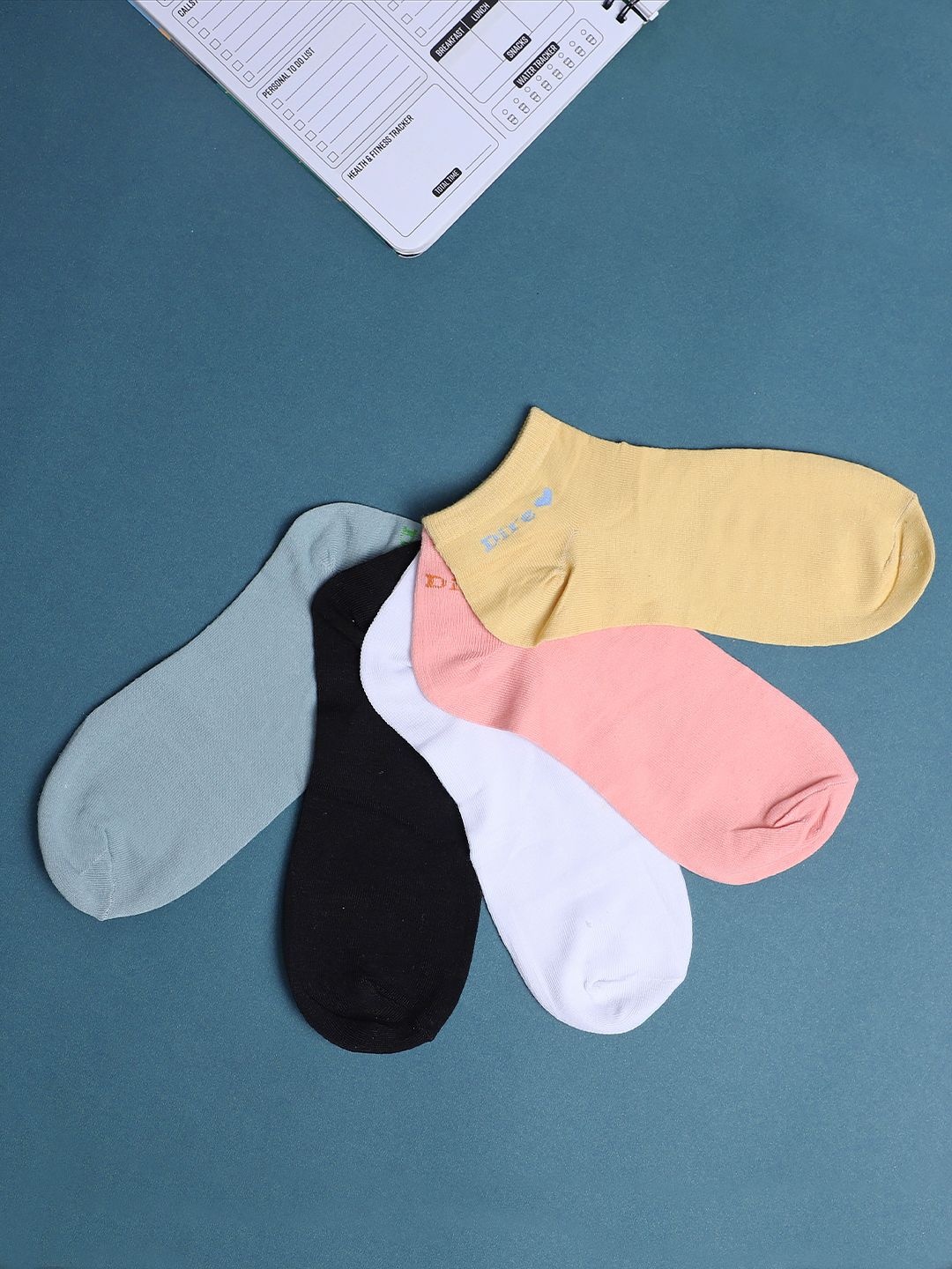

Zalima Women Pack Of 5 Cotton Ankle-Length Socks, Pink