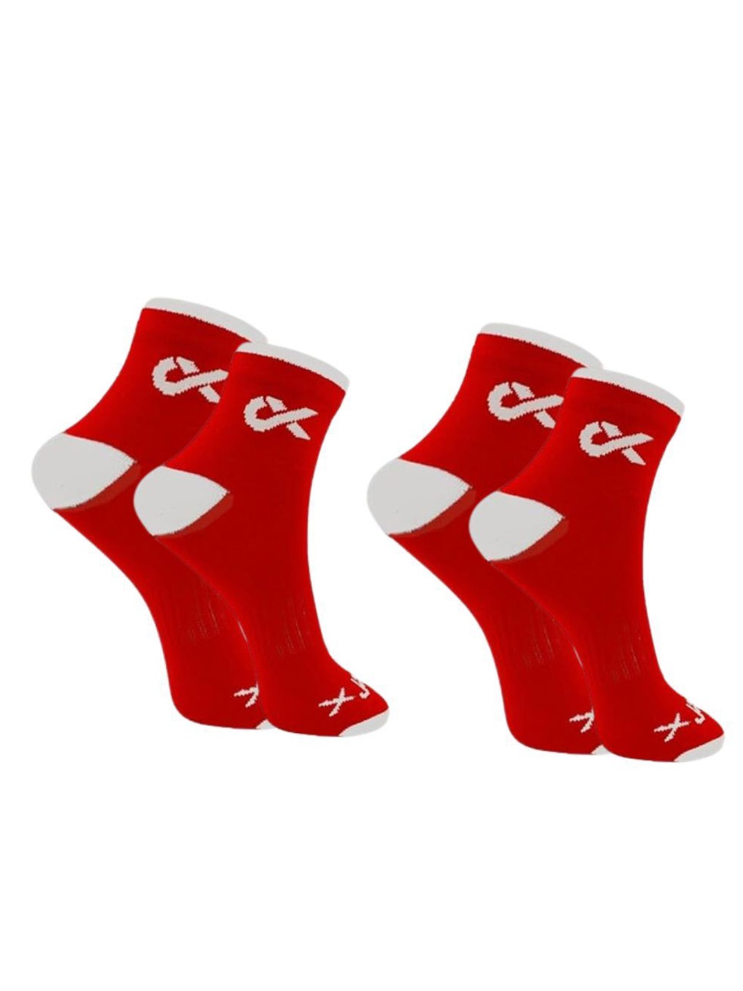 

Xjarvis Pack Of 2 Ankle-Length Socks, Red