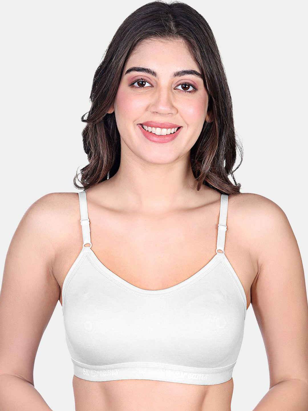 

SKDREAMS Women Non-Wired Full Coverage Workout Bra, White