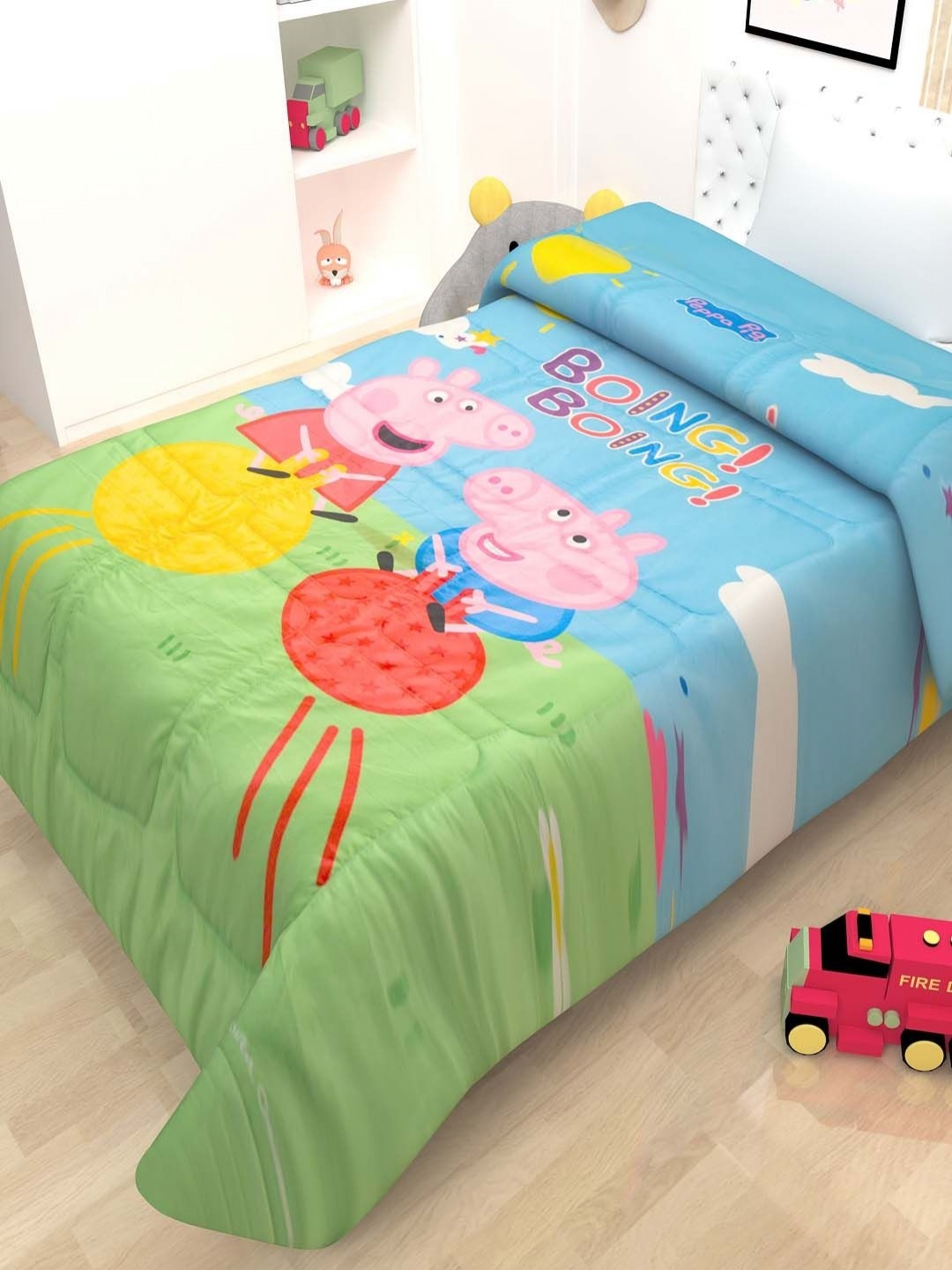 

Athom Living Kids Blue Cartoon Characters Printed 300 GSM AC Room Single Size Comforter