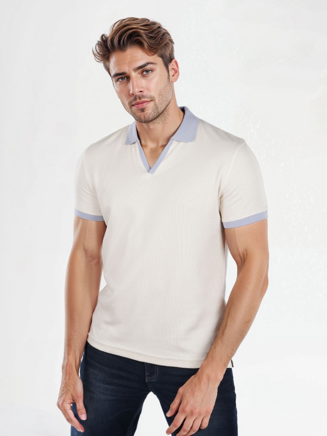 

Celio Men Solid Polo Collar Cotton T-shirt, Beige